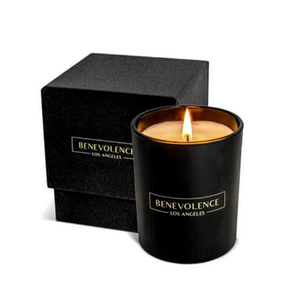 Benevolence LA Rose & Sandalwood Matte Black Scented Candle